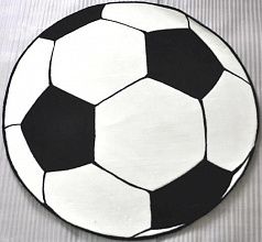 Круглый ковер детский черный AMIGO Футбольный мяч КРУГ
